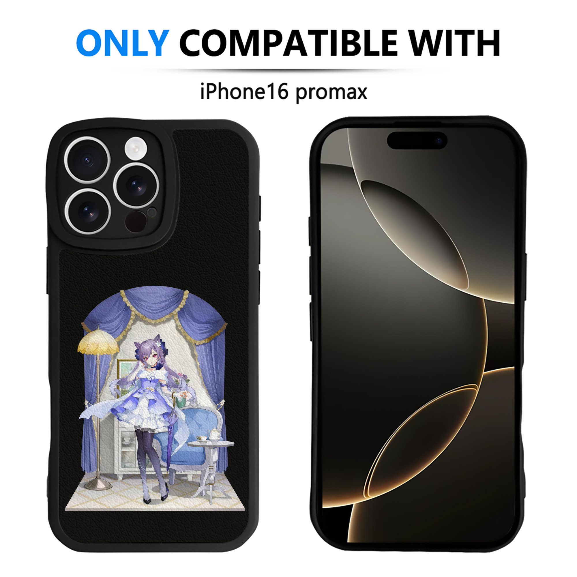 げんし神 刻晴 こくせい genshin Kokusei 【iPhone 16シリーズ対応】シリコンスマホケース（レザー調） 材質：シリコン